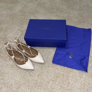 Aquazzura Christy Flats Light Pink/Blush Sz 37.5